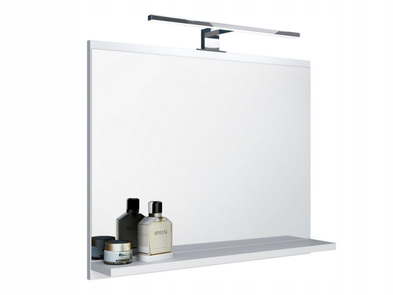 Lustro łazienkowe z półką i oświetleniem LED Better Home, 60 x 50 x 12, Białe, 1 szt.