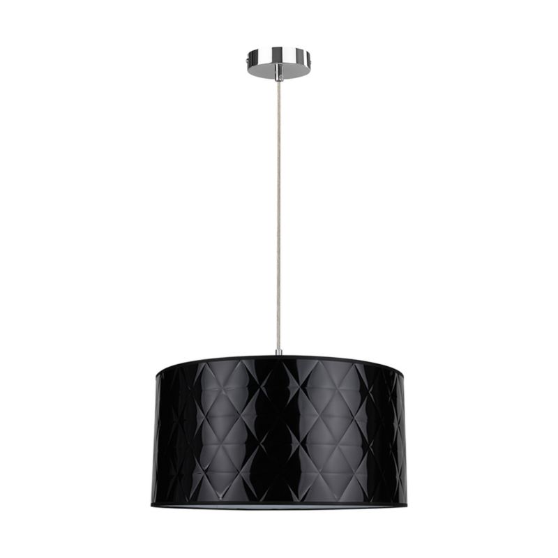 Lampa Wisząca SPOT Light 1xE27 Max.60W Eleganckie Połączenie Chromu z Czarnym Abażurem, Polski Producent, 1 szt.
