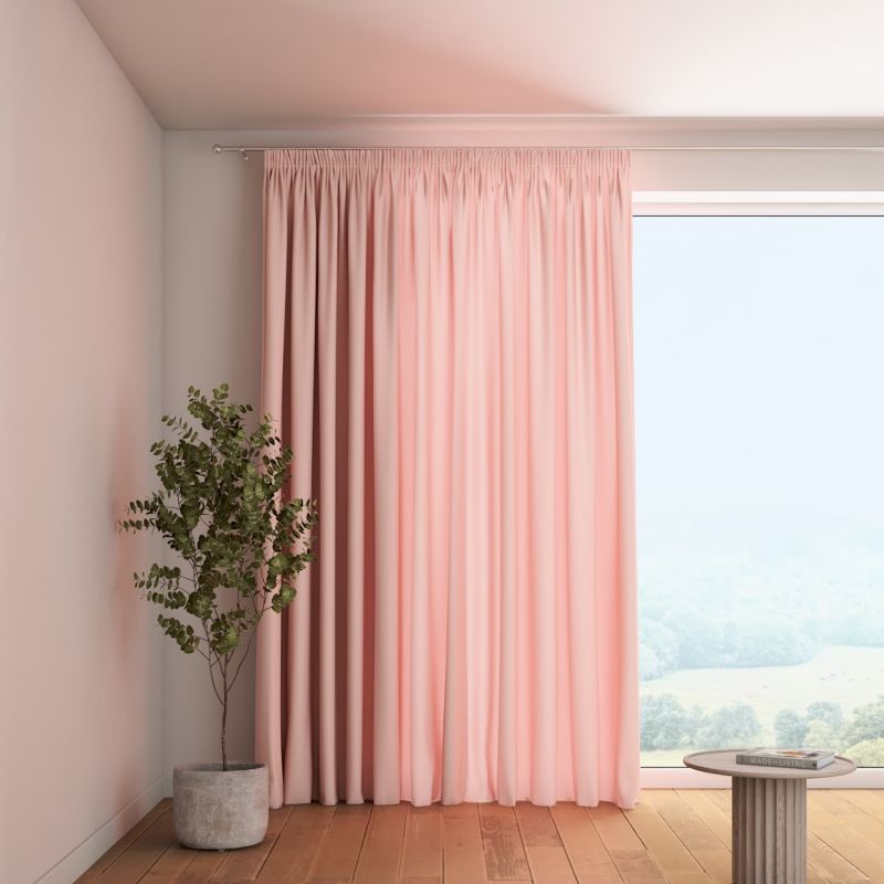 Zasłona na taśmie marszczącej 1 szt. 130 x 245 cm Dekoria pudrowy róż 1 szt.