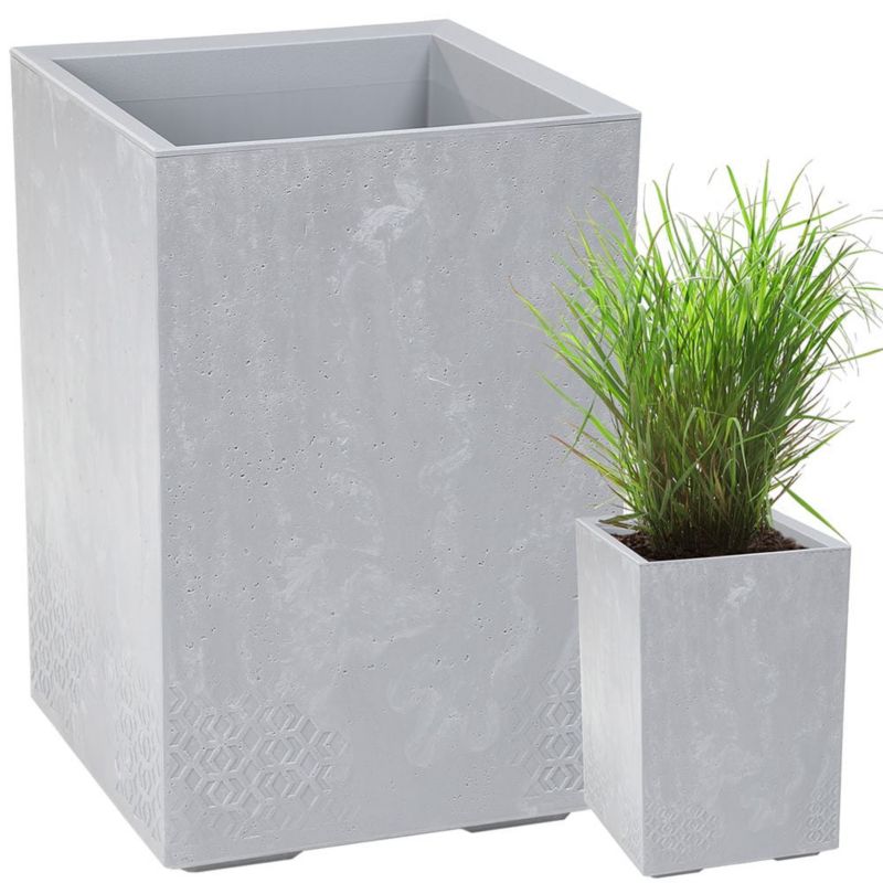 Doniczka Lamela KARO donica kwietnik 40x40x60cm imitacja betonu szara 1 szt.