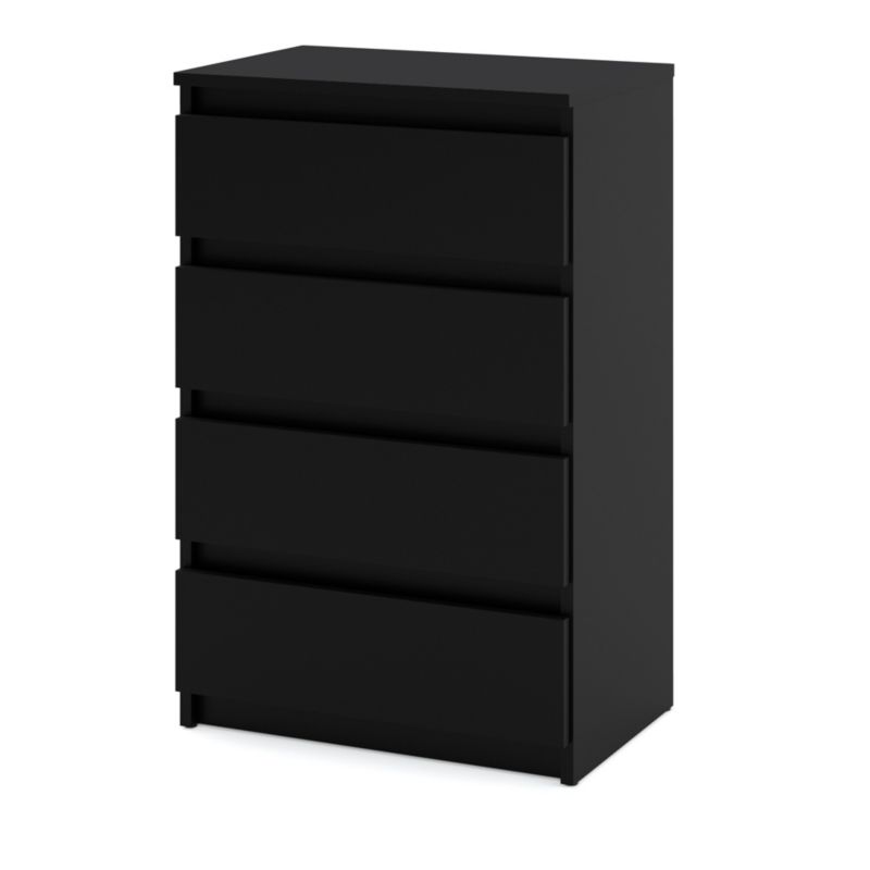 Komoda Hurtownia-Mebli Szuflady 4 Hugo Mała 60cm Czarny Mat Czarny Mat 60x33.5x92.5 cm 1szt.