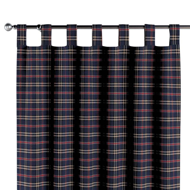 Zasłona na szelkach 1 szt. 130 x 260 cm Dekoria granatowo-czerwona kratka 1 szt.