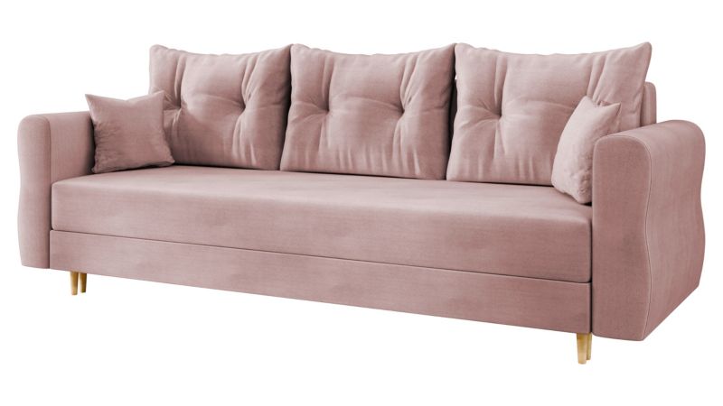 Sofa MIRJAN 24 rozkładana do salonu Zako S 3 plusz pudrowy róż 1 szt.