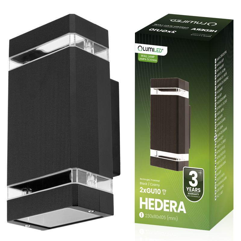 Lampa Ogrodowa Lumiled Kinkiet Elewacyjny GU10 Czarny 1 szt.
