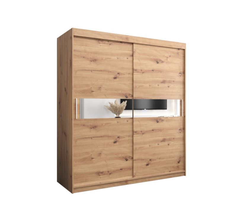 Szafa przesuwna Garderoba Abiks HAWANA 3 180 dąb artisan + dąb artisan 1 szt.