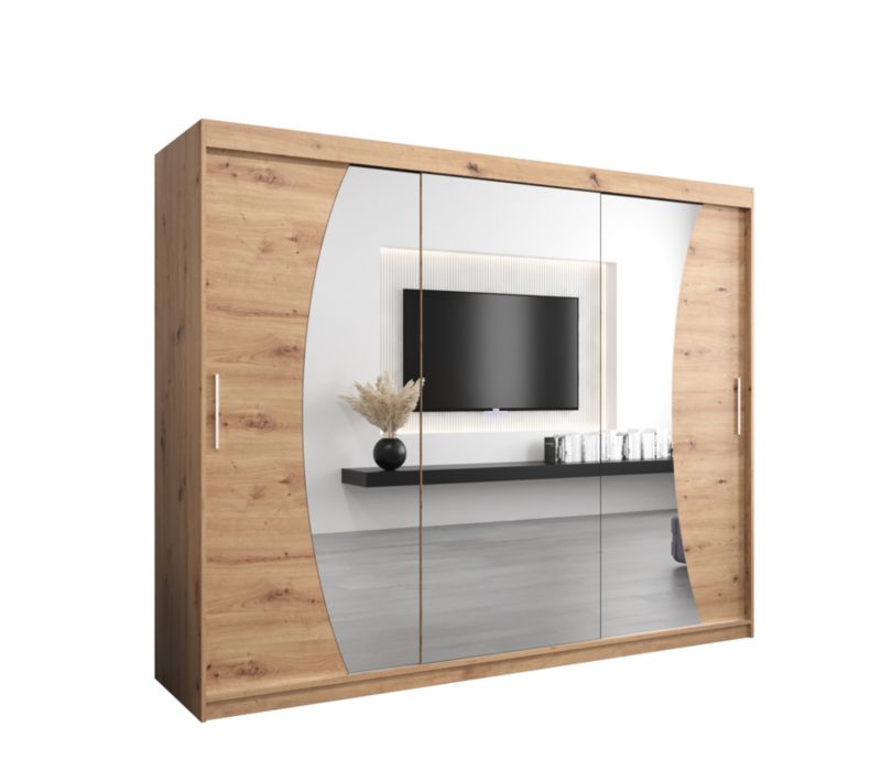 Szafa przesuwna Garderoba Abiks WAVE 250 dąb artisan + dąb artisan 1 szt.