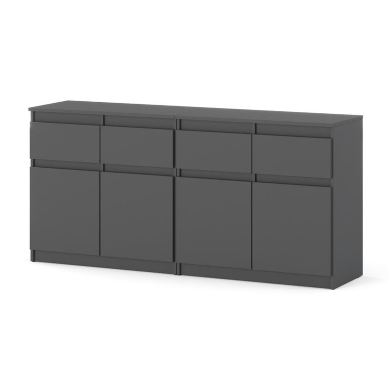 Komoda Hurtownia-Mebli Szuflady 4 Olia Mini 160cm Szary Mat Szary Mat 160x35x75 cm 1szt.