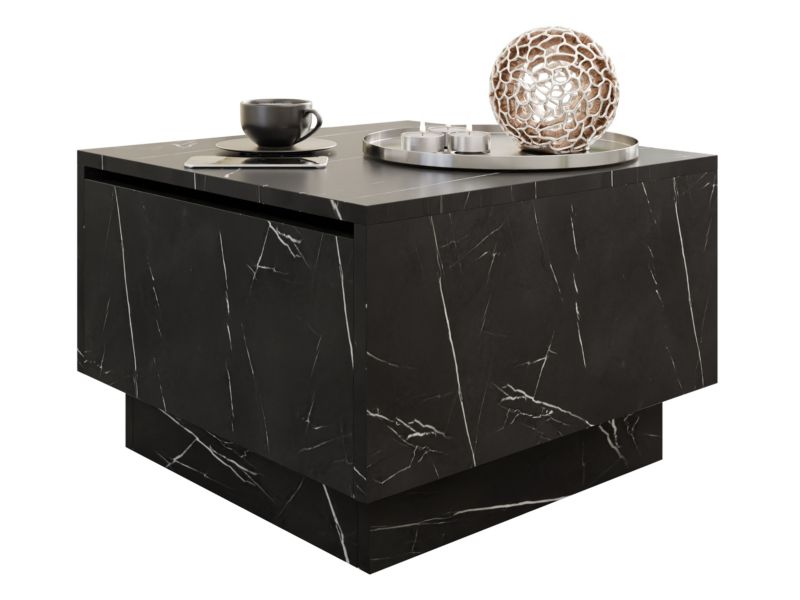 Stolik kawowy MIRJAN 24 ze schowkiem Moon 60x60 marmur black royal 1 szt.
