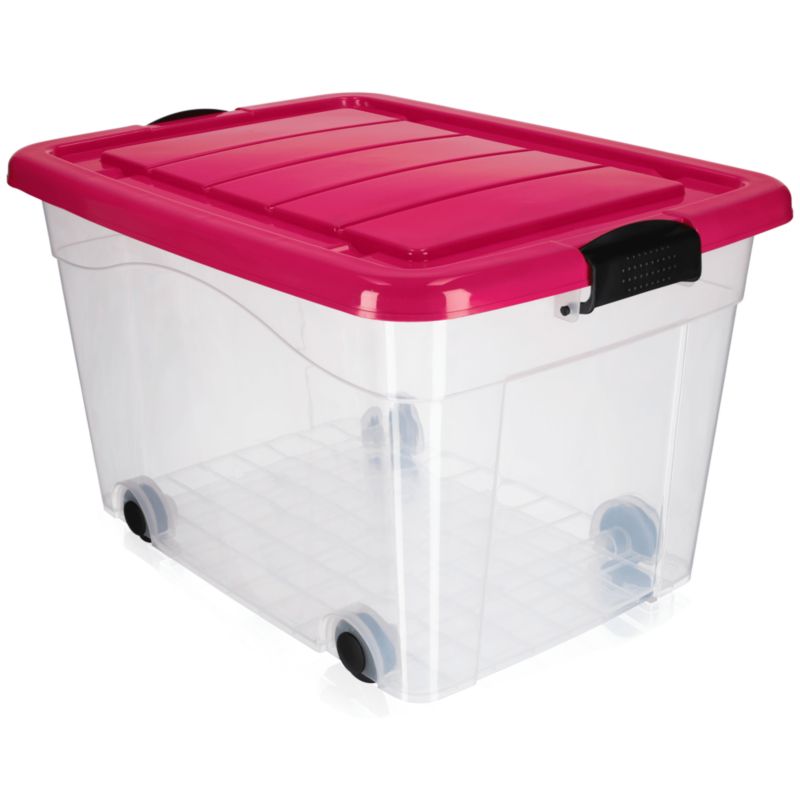 Pojemnik KADAX Organizer Pudełko Zabawki Na Kółkach 60L Różowy 1 szt.