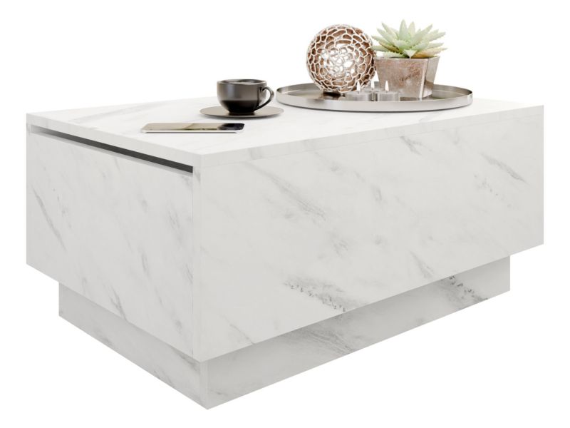 Stolik kawowy MIRJAN 24 ze schowkiem Moon 90x60 marmur bianco 1 szt.