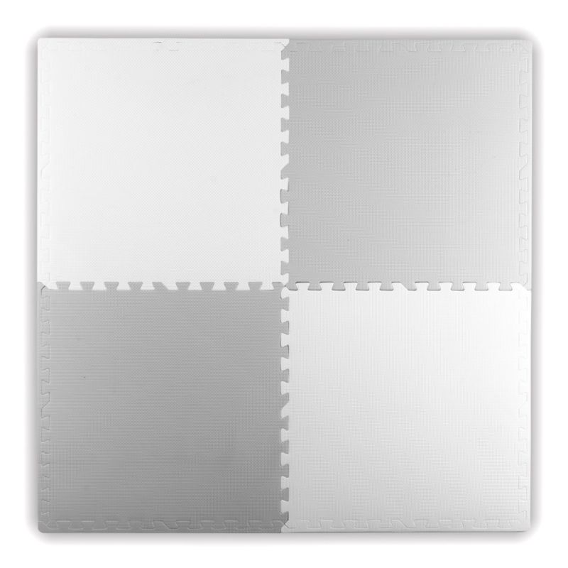 Duża mata piankowa Ricokids szaro-biała puzzle piankowe dla dzieci 120x120 cm 1 szt
