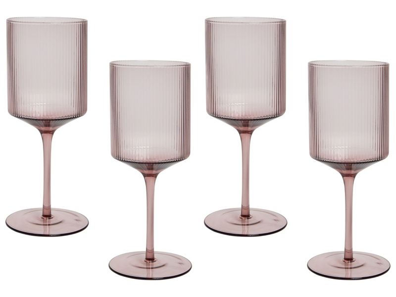 Zestaw 4 kieliszków do wina Amethyst 380 ml Różowy 1 kpl