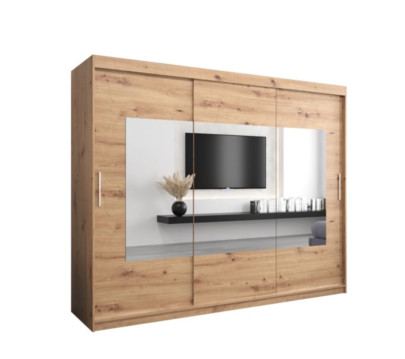 Szafa przesuwna Garderoba Abiks TORINO 250 dąb artisan + dąb artisan 1 szt.