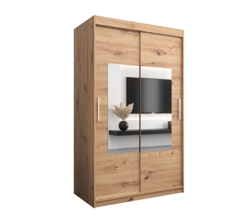 Szafa przesuwna Garderoba Abiks TORINO 120 dąb artisan + dąb artisan 1 szt.
