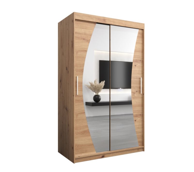Szafa przesuwna Garderoba Abiks WAVE 120 dąb artisan + dąb artisan 1 szt.
