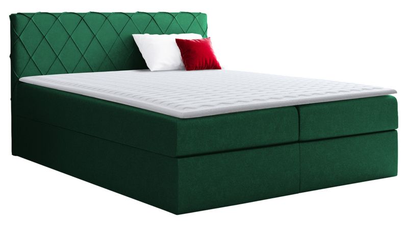 Łóżko kontynentalne MIRJAN 24 Paros 140x200 butelkowa zieleń 1 szt.