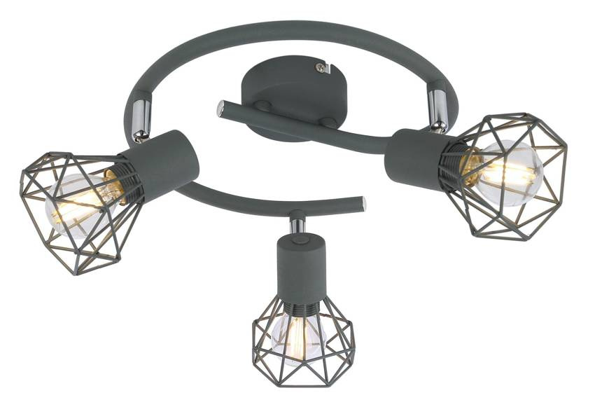 Lampa sufitowa spirala 3X40W E14 matowy szary VERVE