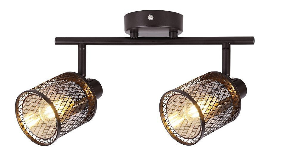 Lampa sufitowa kawowe złoto klosz bursztyn 2x40W Canabera