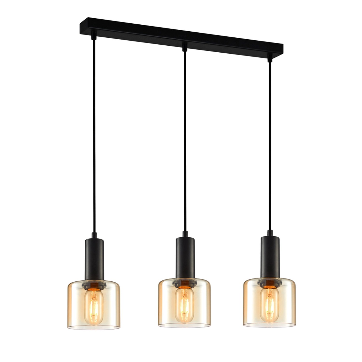 Italux Lampa wisząca SANTIA śr.12cm czarna 3xE27