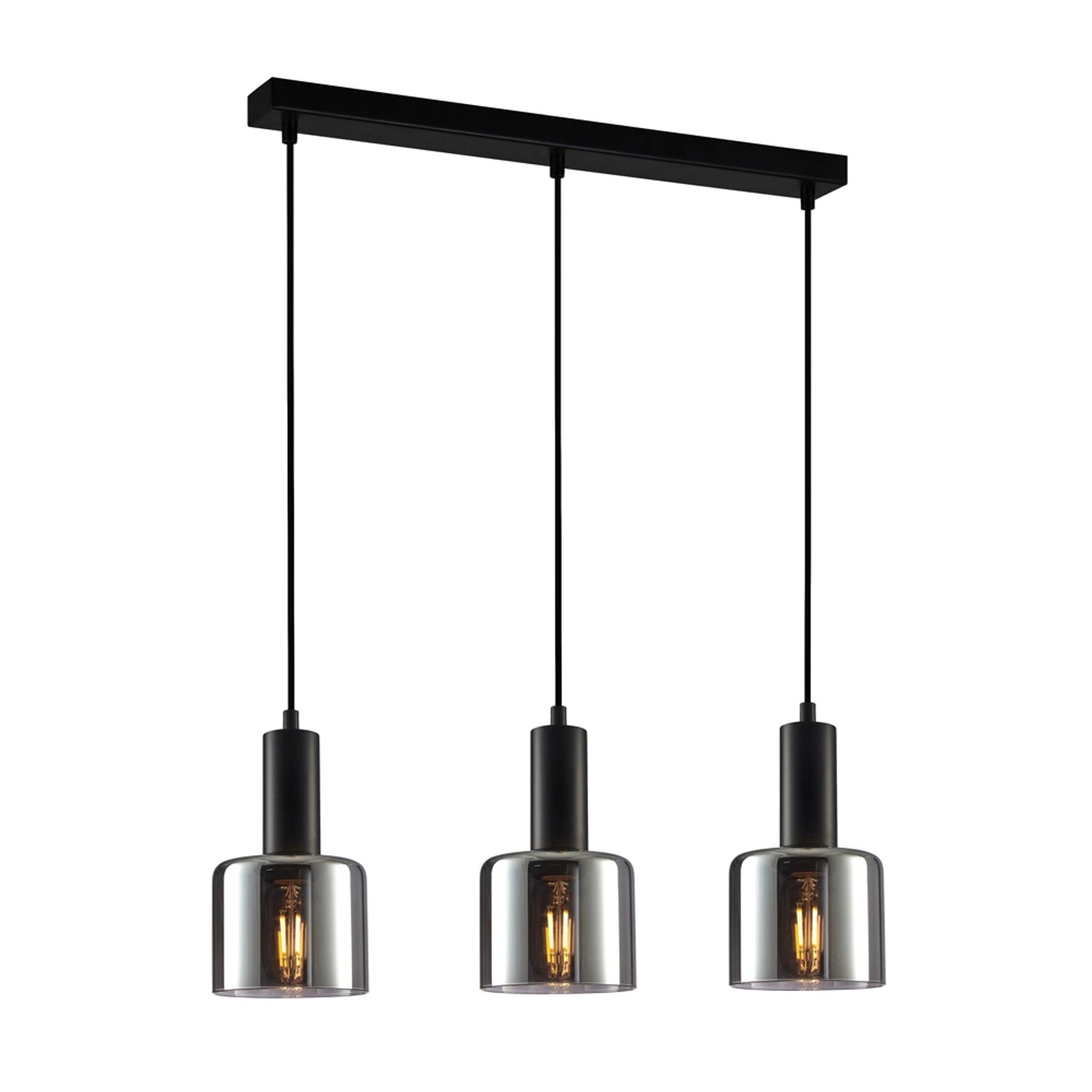 Italux Lampa wisząca SANTIA śr.12cm czarna 3xE27