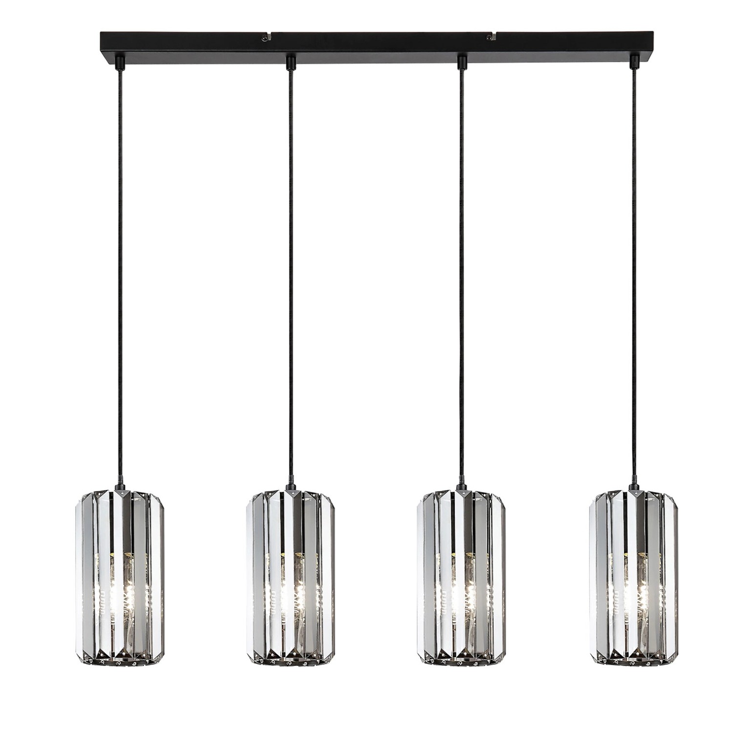 Rabalux Lampa wisząca Veness 4x40W E27 czarna klosz dymny