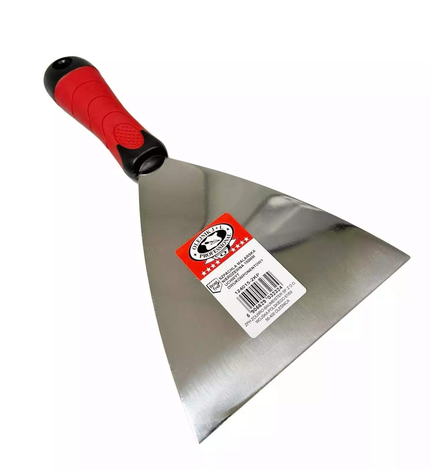 OLEJNIK SZPACHELKA MALARSKA STAL NIERDZEWNA RĄCZKA 2-KOMPONENTOWA 150MM
