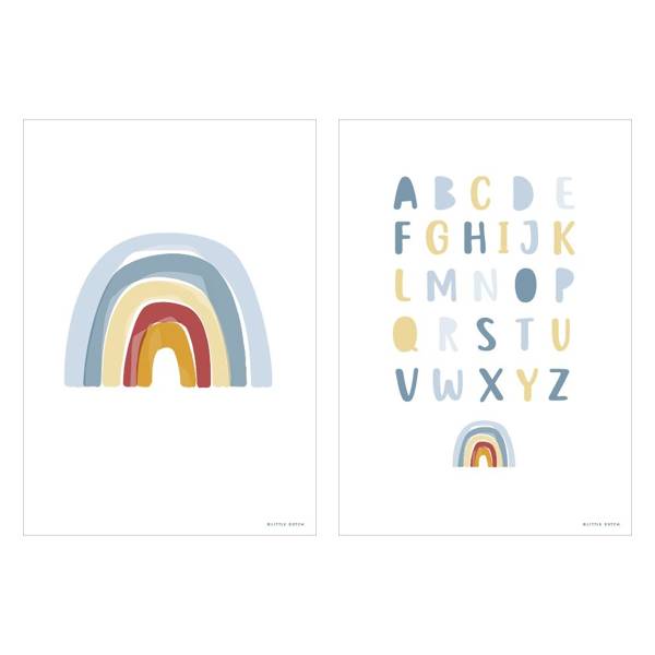 Little dutch, Plakat A3 - Tęcza Alfabet Błękit