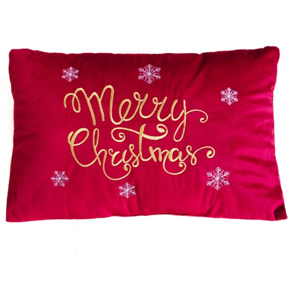 Poduszka świąteczna welwetowa z wypełnieniem Merry Christmas 30×50 cm BW
