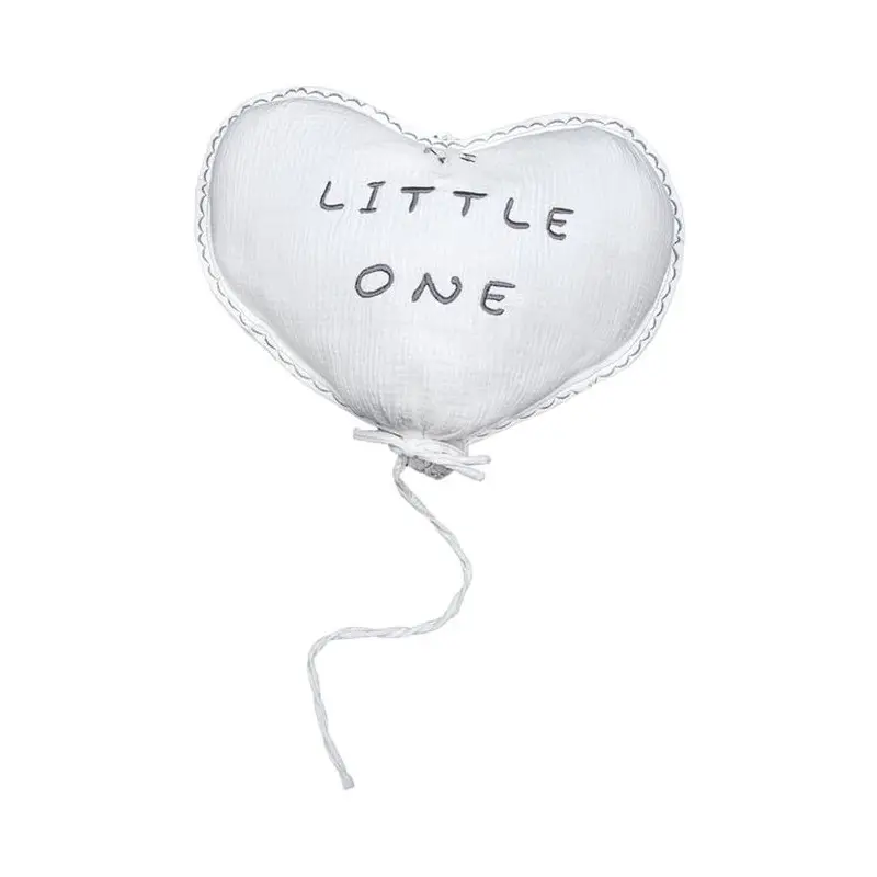 Hi Little One - Poduszka dekoracyjna z organicznego oddychającego BIO muślinu GOTS HEART WHITE BBTB