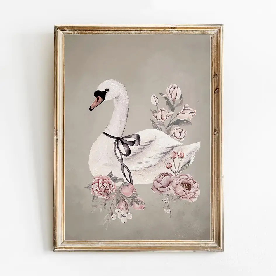 Plakat do pokoju dziecka Swan Flower - Sam plakat A4