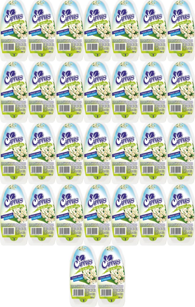 48x Odświeżacz powietrza Cirrus, konwalia, żel, 150g