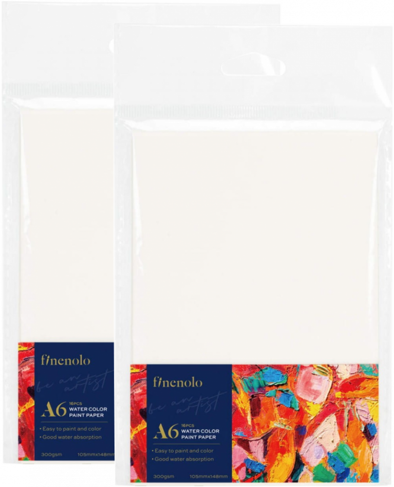 2x Papier akwarelowy Deli Finenolo, A6, 300g/m2, 16 kartek, biały
