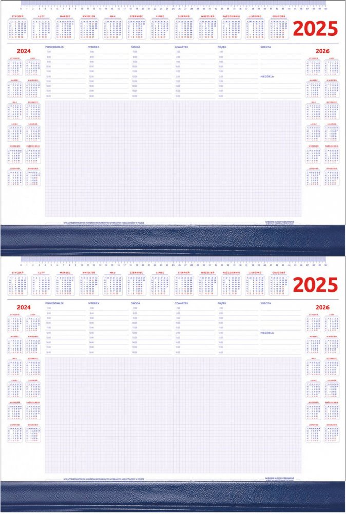 2x Podkład na biurko Udziałowiec, z kalendarzem 2025 i notatnikiem, A2, z listwą