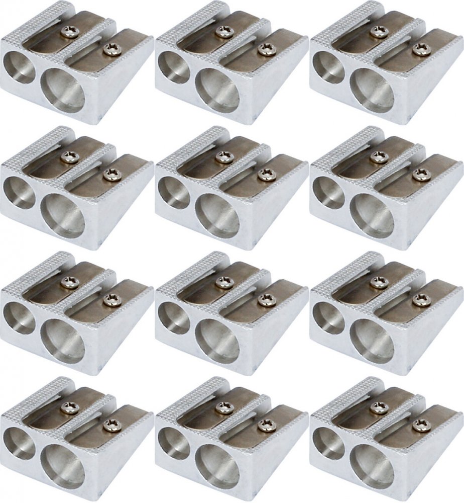 12x Temperówka Grand 627, metal, 2 otwory, srebrny