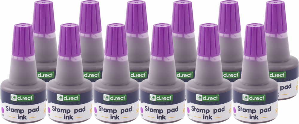 12x Tusz do stempli D.Rect, 30ml, fioletowy