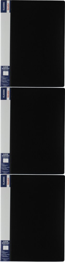 3x Album ofertowy Biurfol Classic, A4, 60 koszulek, czarny