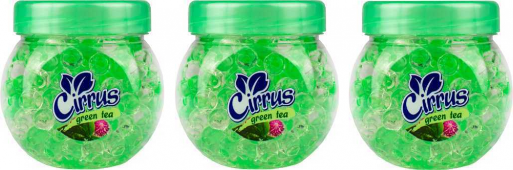 3x odświeżacz powietrza Cirrus kulki, green tea, żel, 150g
