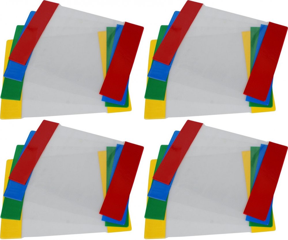 4x Okładka na zeszyt Biurfol Standard, A4, 300x437mm, 25 sztuk, mix kolorów
