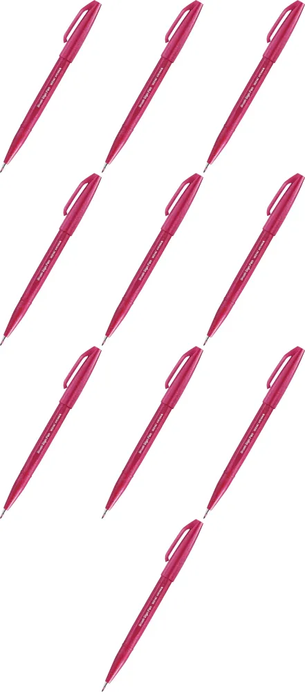 10x Pisak pędzelkowy do kaligrafii Pentel Brush Sign Pen SES15C, 2.07mm, burgund