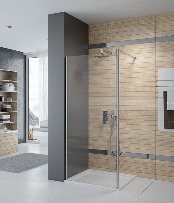 Sanplast Prestige III P/PRIII ścianka prysznicowa walk-in 90 cm srebrny błyszczący/szkło przezroczyste 600-073-1430-38-401