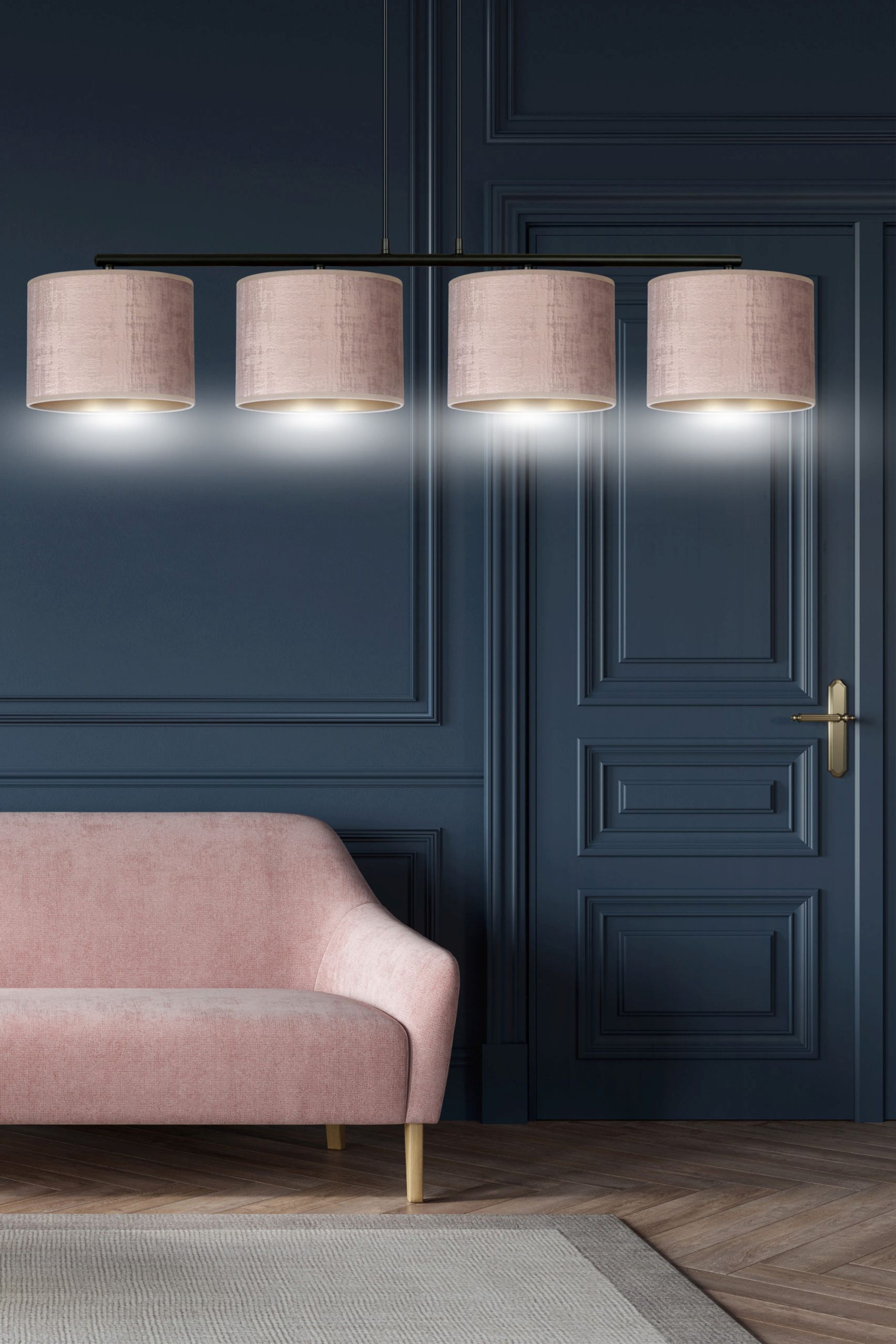 Emibig Hilde lampa wisząca 4x15 W czarna-różowa-złota 1053/4