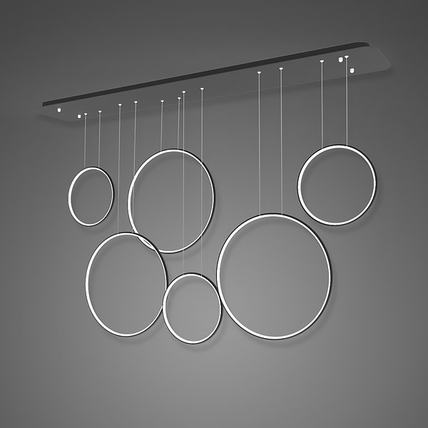 Altavola Design Ledowe Okręgi lampa wisząca 130W czarna LA076/P_180_in_3k_black