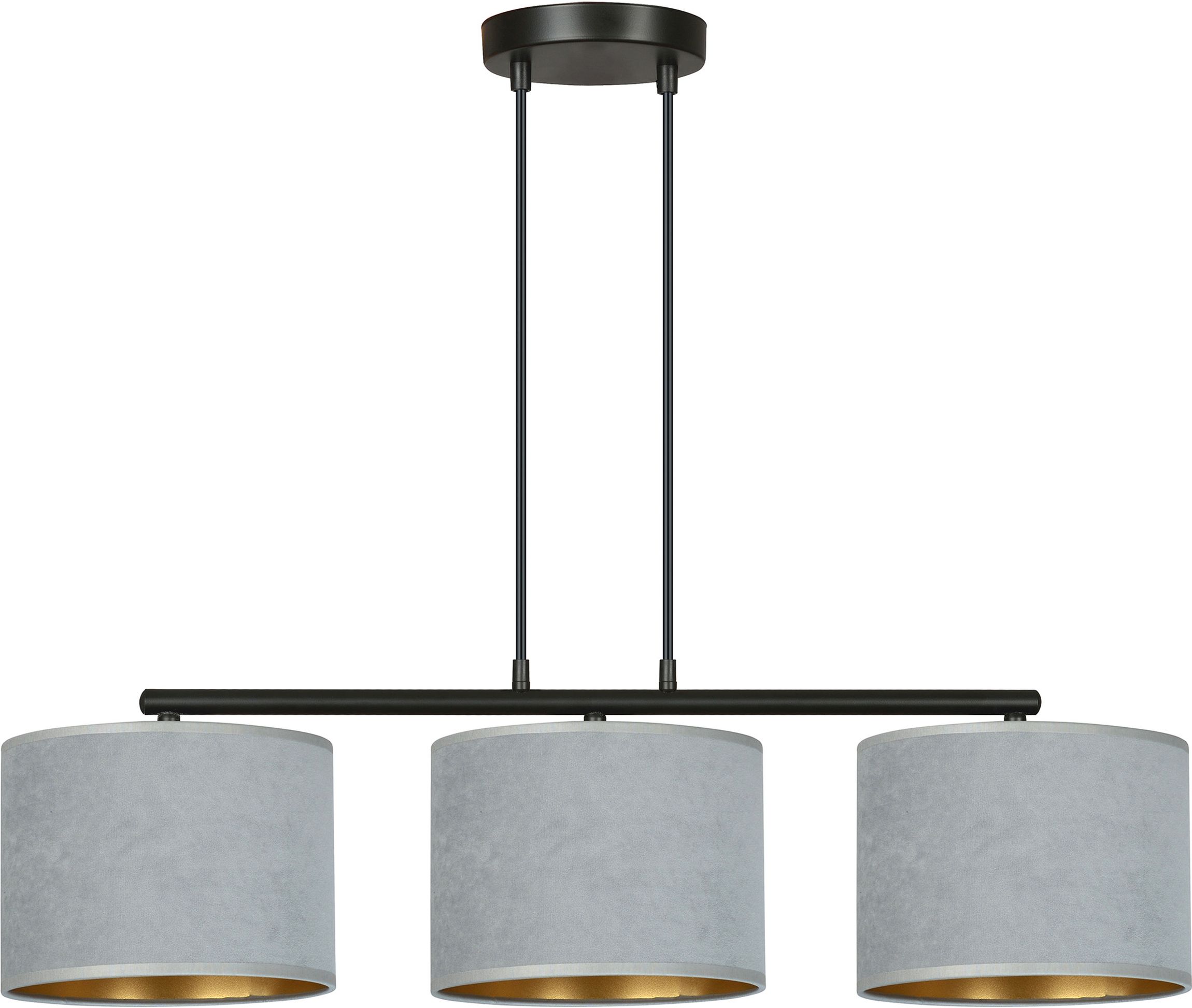 Emibig Hilde lampa wisząca 3x15 W czarna-złota-szary/popielaty 1050/3