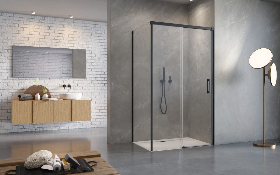 Radaway Idea Black KDS drzwi prysznicowe 120 cm prawe czarny/szkło przezroczyste 10115120-54-01R - Wysyłka w 24h