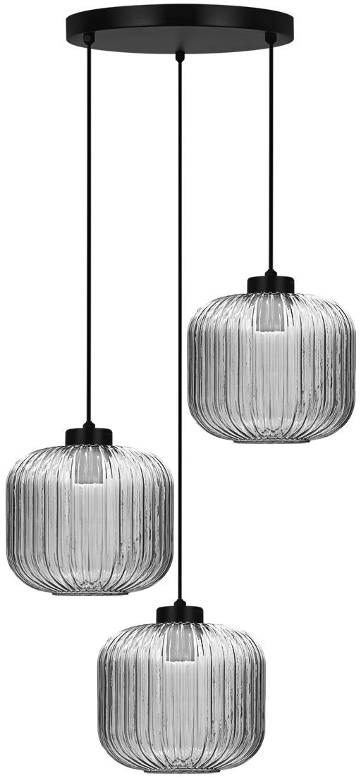 Kaja Campo lampa wisząca 3x15 W czarna-grafitowa K-5664