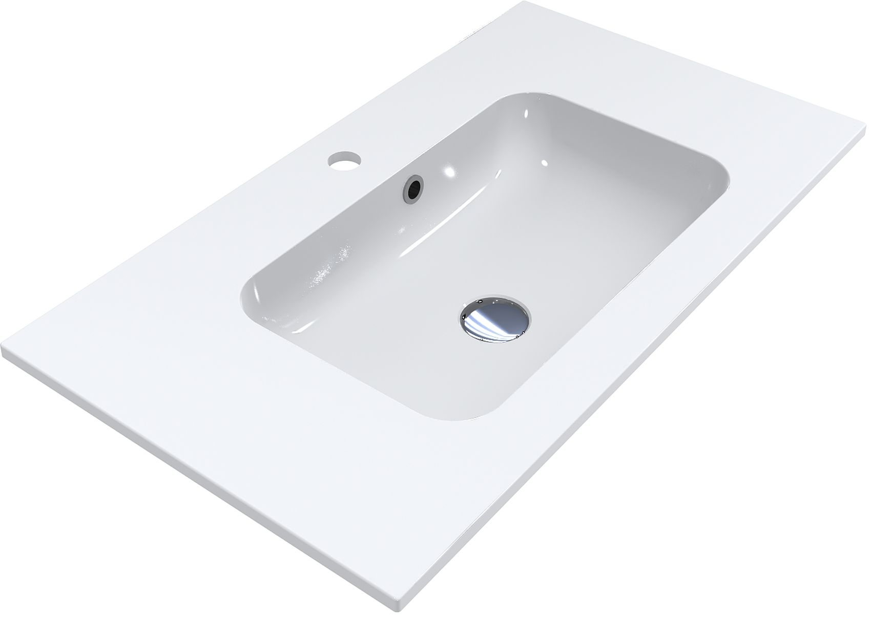 Miraggio Della umywalka 80x45 cm wpuszczana prostokątna biały połysk 0000180 - Wysyłka w 24h