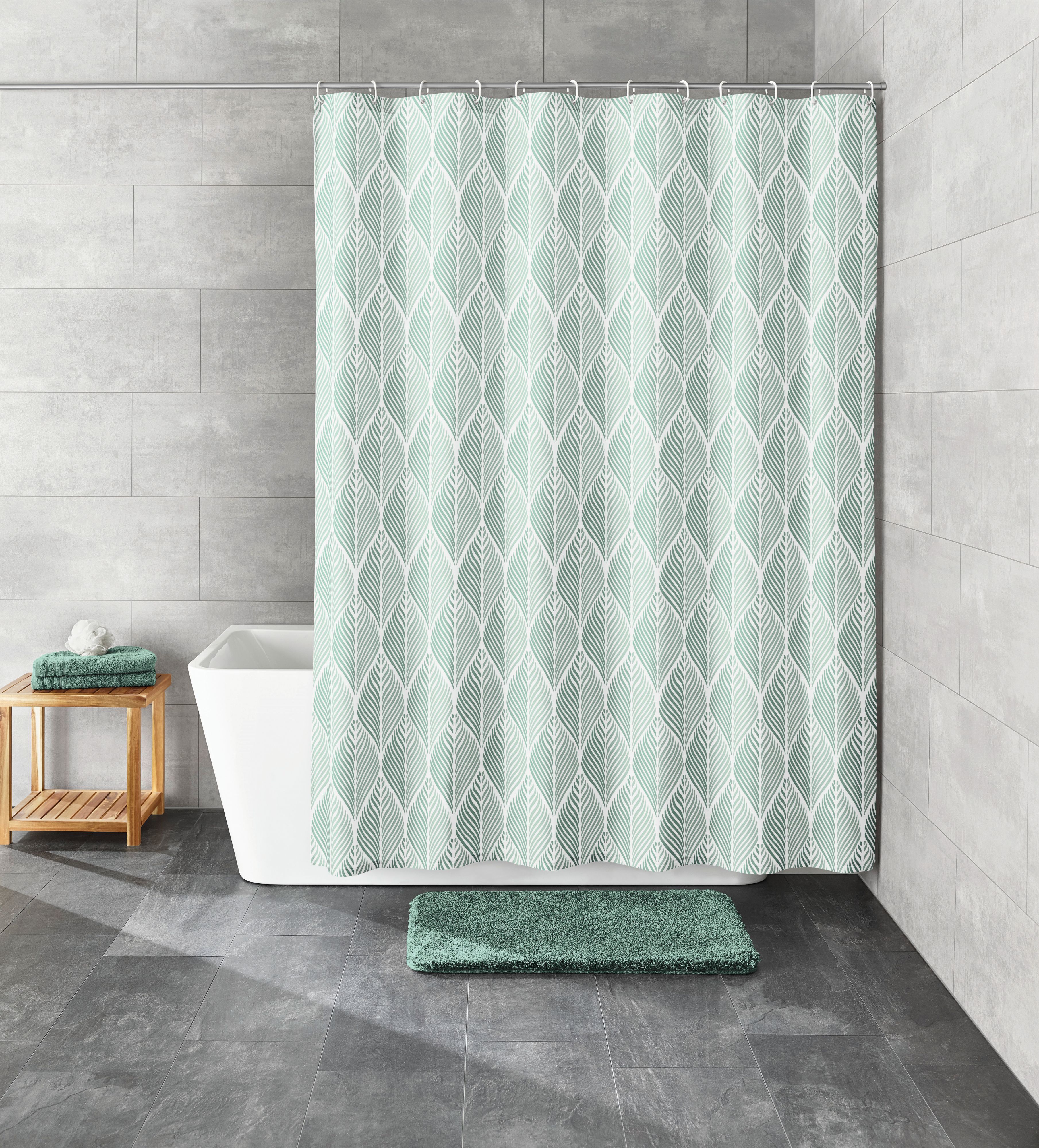 Kleine Wolke Leaf zasłona prysznicowa 180x200 cm zielona 5961685305 - Wysyłka w 24h
