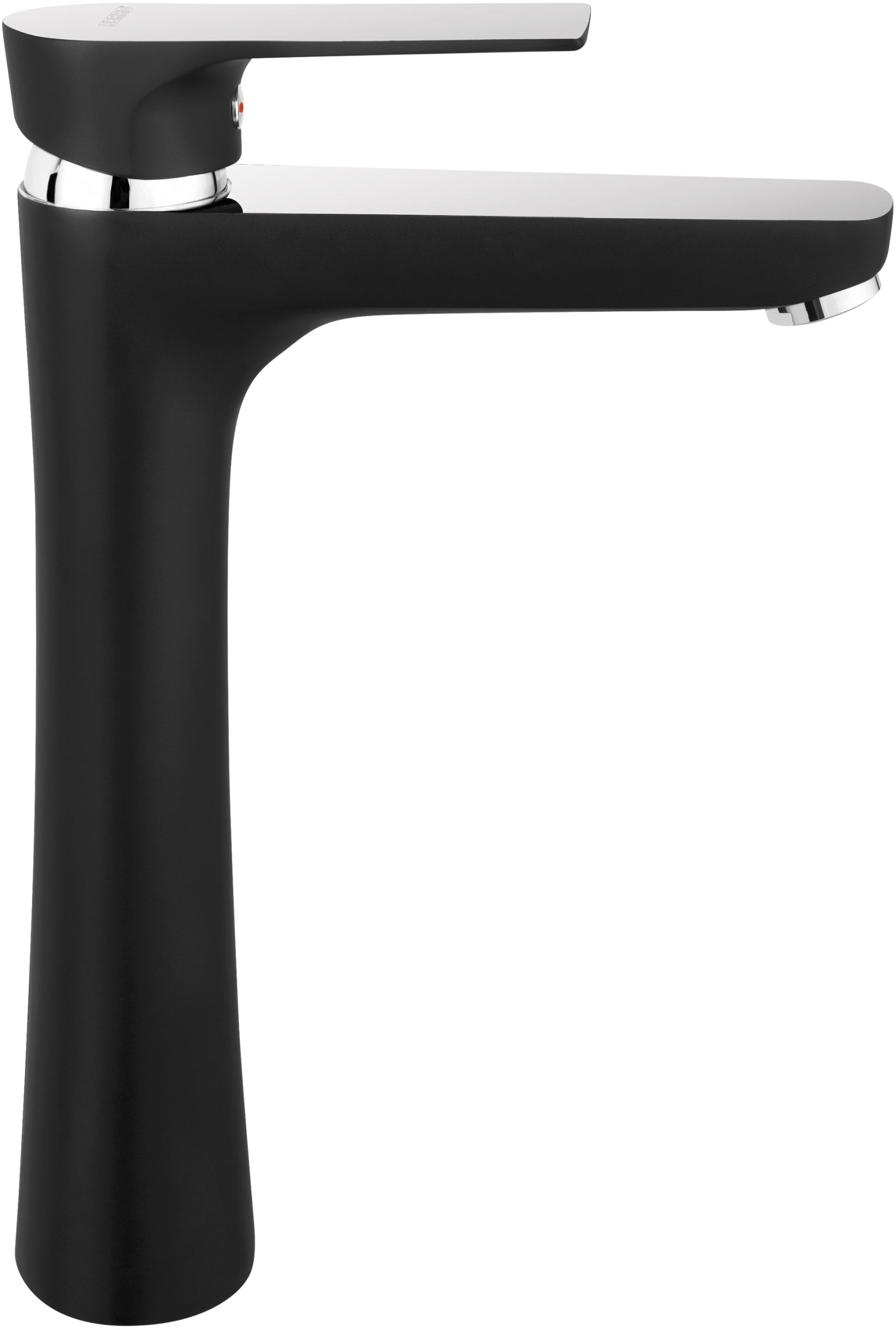 Ferro Algeo Square Black bateria umywalkowa stojąca wysoka czarny mat/chrom BAQ2LBLC