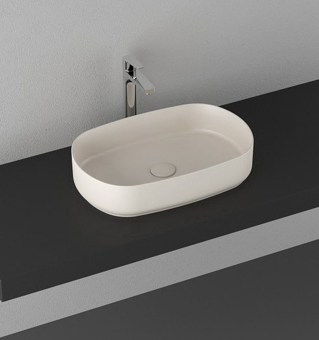 Isvea Infinity umywalka 55x36 cm owalna nablatowa brąz/beż 10NF65055-2K