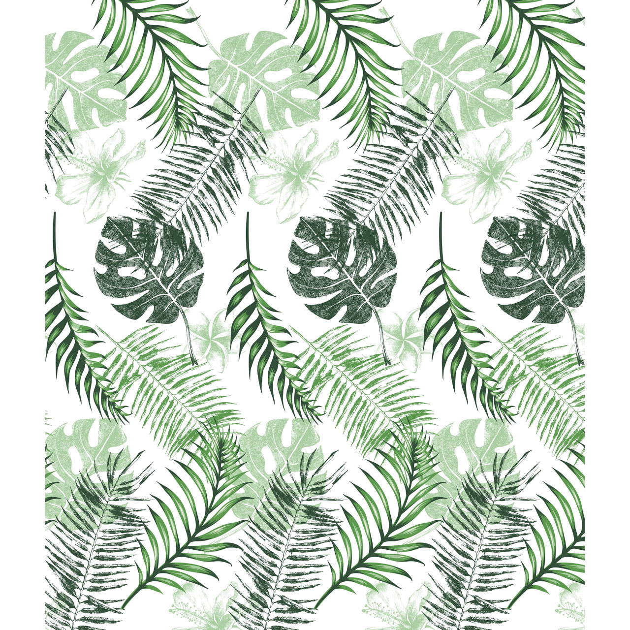 Duschy Leaf Mix zasłona prysznicowa 200x180 cm biała-zielona liście 628-71